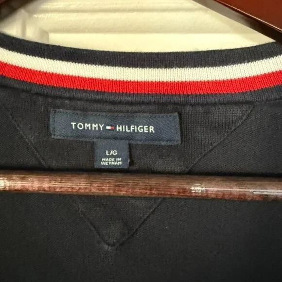 Tommy Hilfiger Cotton Cardigan Navy L - Picture 2 of 3